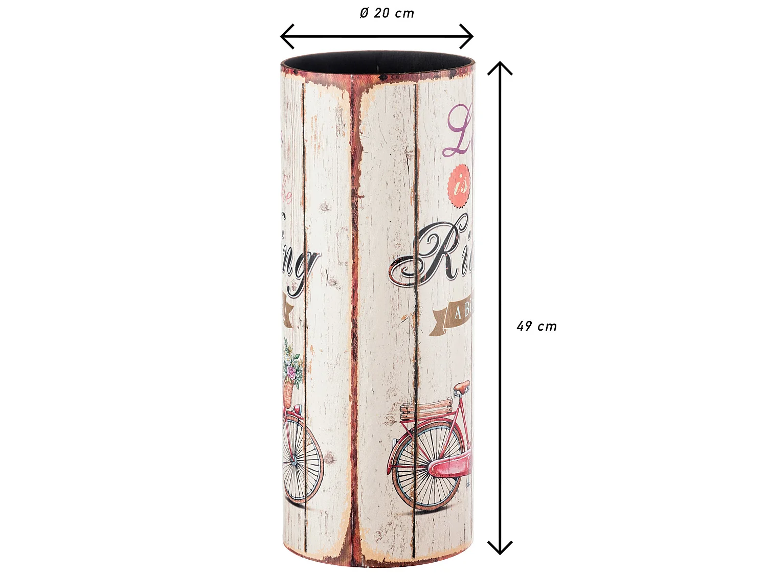 Portaombrelli Porta Ombrelli Canvas Beige Tondo Retro 49x20x20