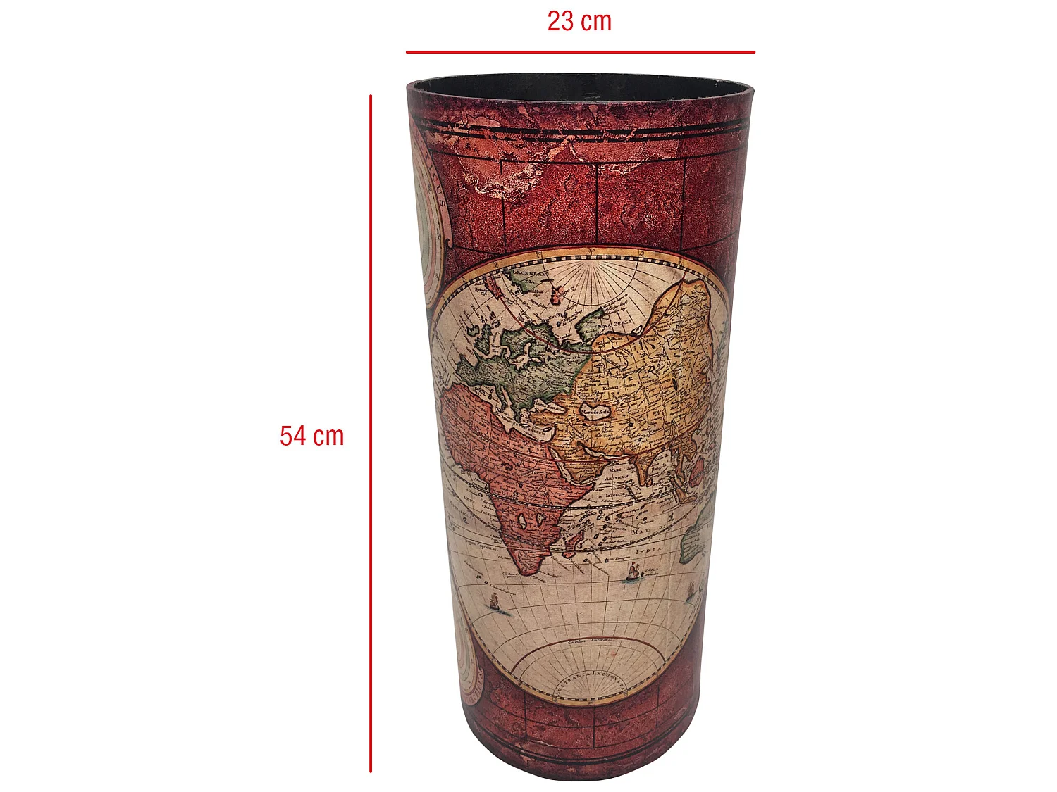 Porte-parapluie Porte-parpluies Mdf Canvas Rouge 54x23x23