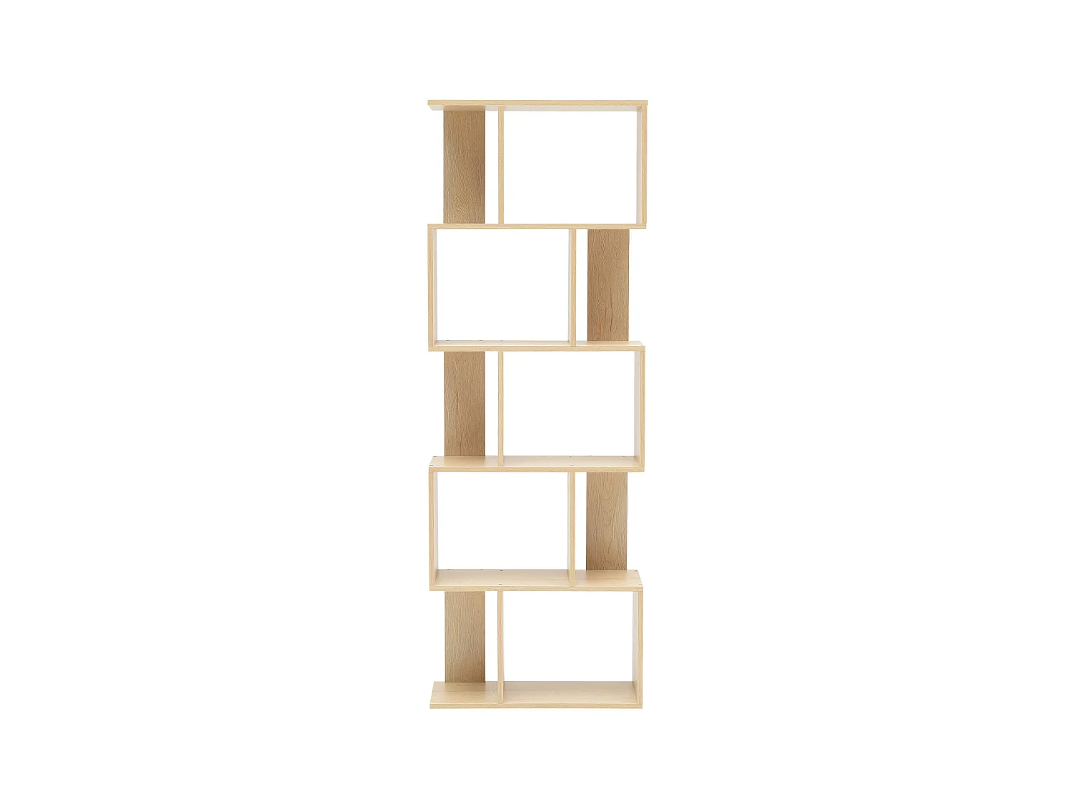 Bibliotheque Etageres Bois Beige Design Moderne 172,5x60x24,5