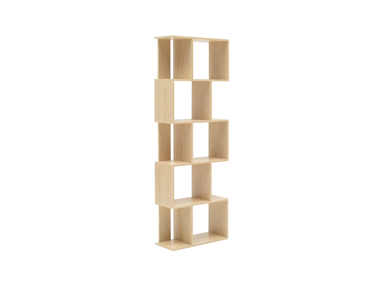 Bibliotheque Etageres Bois Beige Design Moderne 172,5x60x24,5