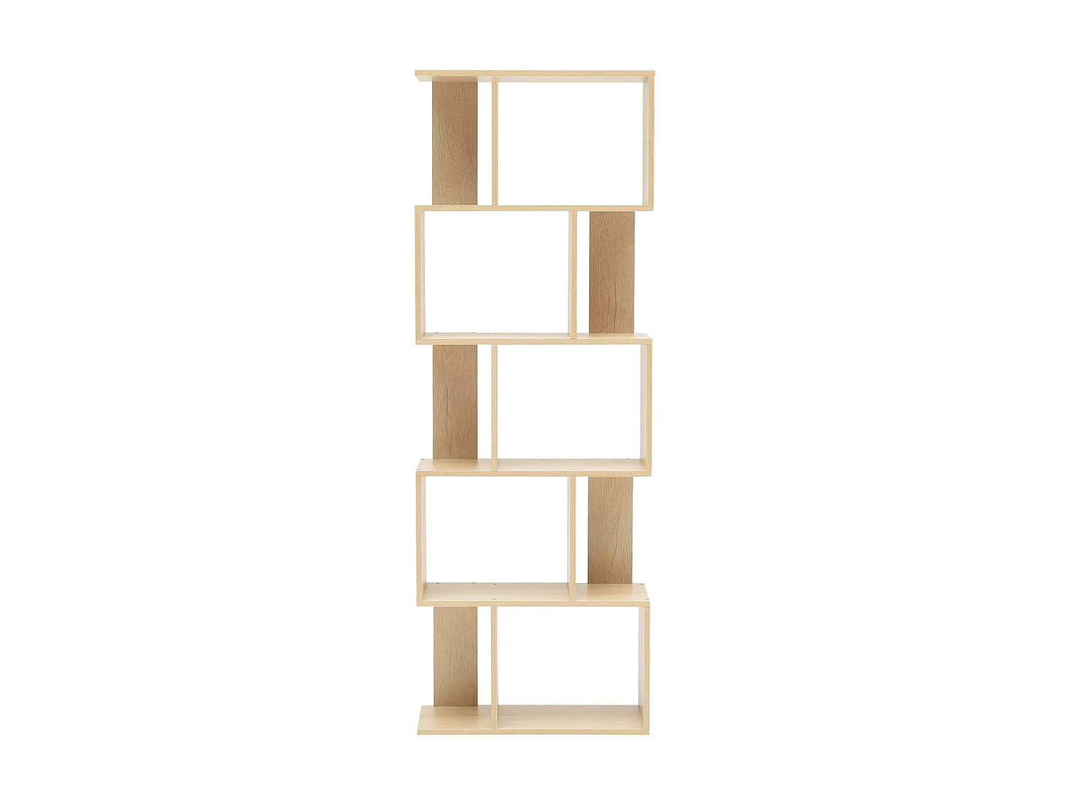 Bibliotheque Etageres Bois Beige Design Moderne 172,5x60x24,5