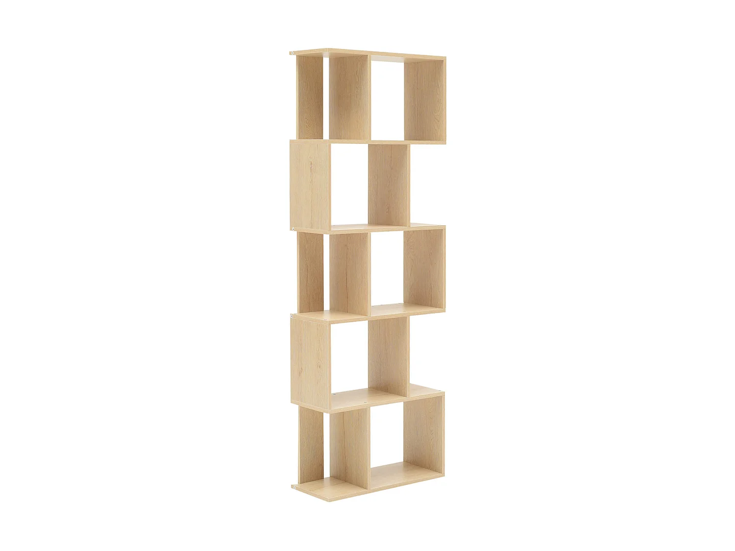 Bibliotheque Etageres Bois Beige Design Moderne 172,5x60x24,5
