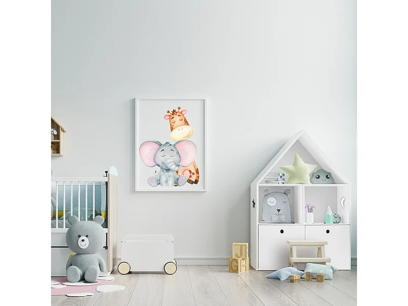 Libreria per Bambini Portagiochi in Legno Bianco 3 Scaffali 2 Cassetti Cameretta