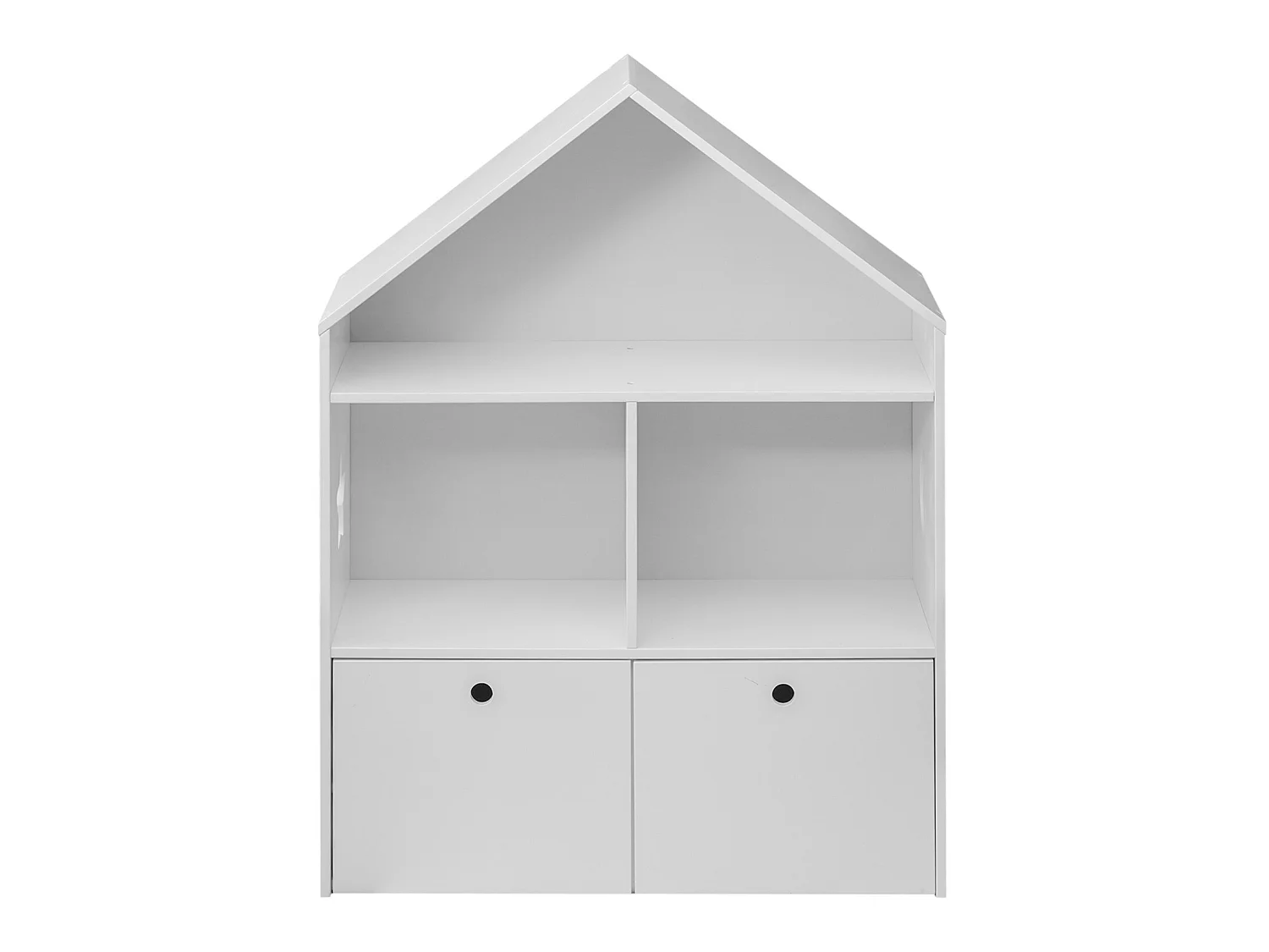 Libreria per Bambini Portagiochi in Legno Bianco 3 Scaffali 2 Cassetti Cameretta