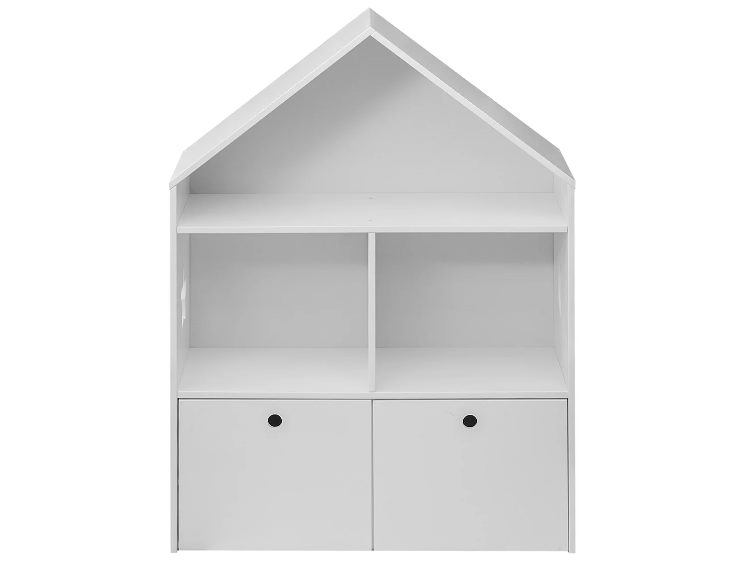 Libreria per Bambini Portagiochi in Legno Bianco 3 Scaffali 2 Cassetti Cameretta