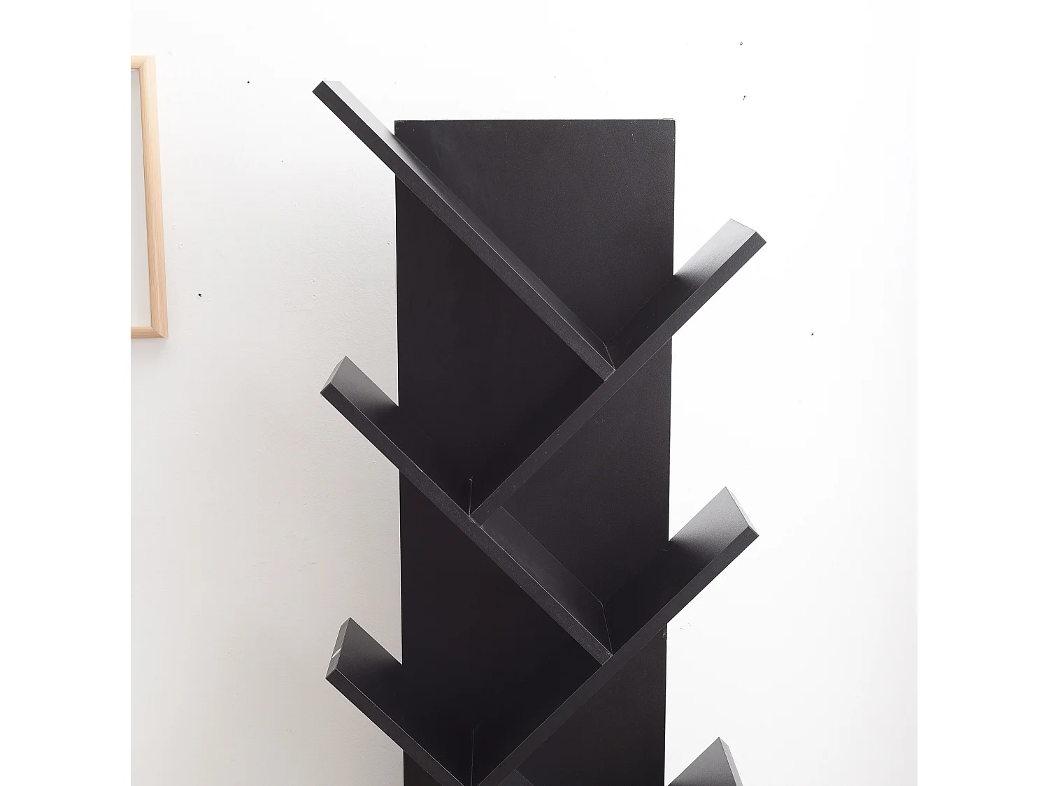 Etageres Bibliotheque Bois Noir Design Contemporain 160x44,5x22