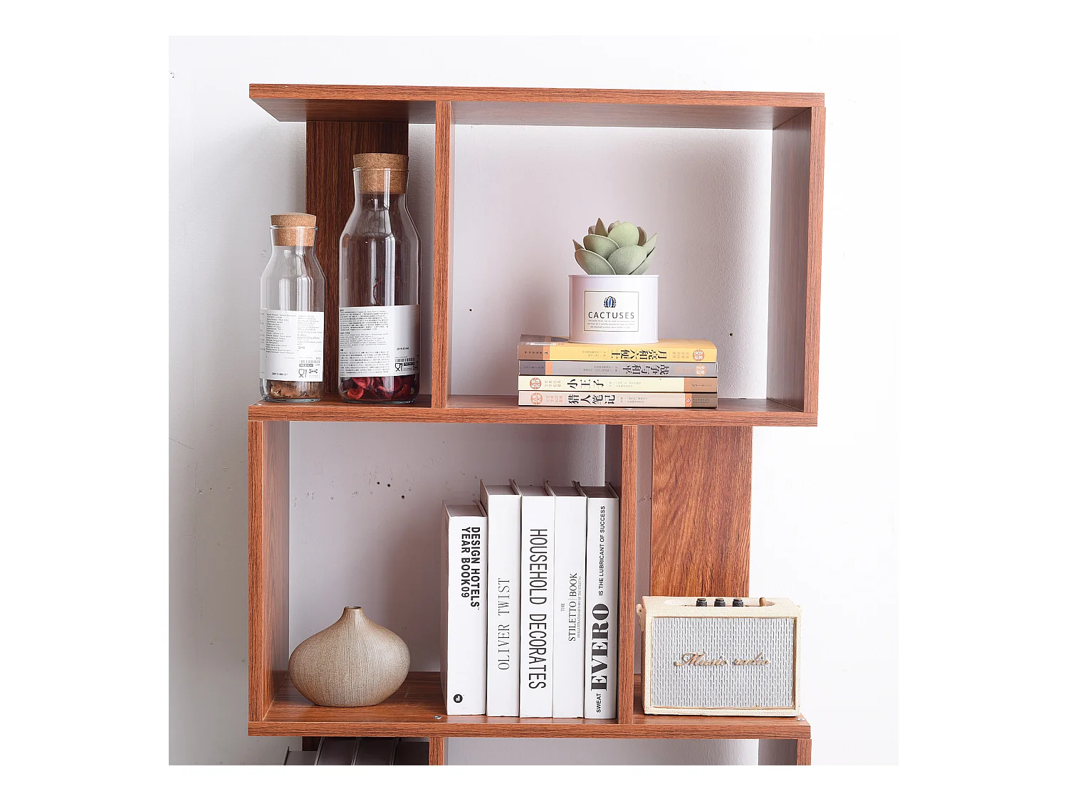 Libreria Scaffale 5 Ripiani Marrone Noce Mdf Ufficio 169x60x24