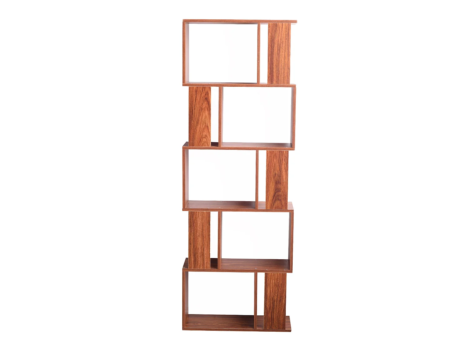 Libreria Scaffale 5 Ripiani Marrone Noce Mdf Ufficio 169x60x24