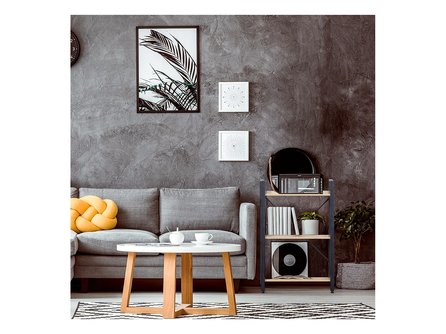 Libreria Scaffale 3 Ripiani in Metallo e Legno Nero Beige design Moderno