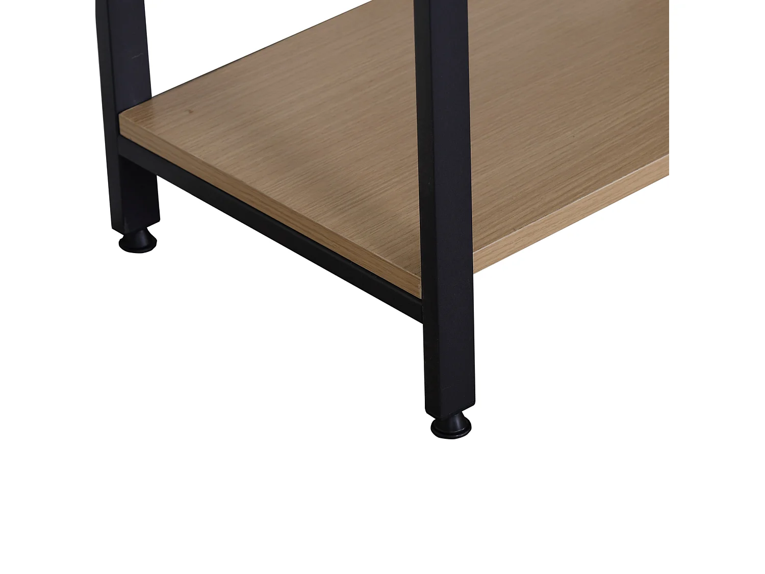 Bibliothèque 3 étagères en métal et bois noir beige design moderne