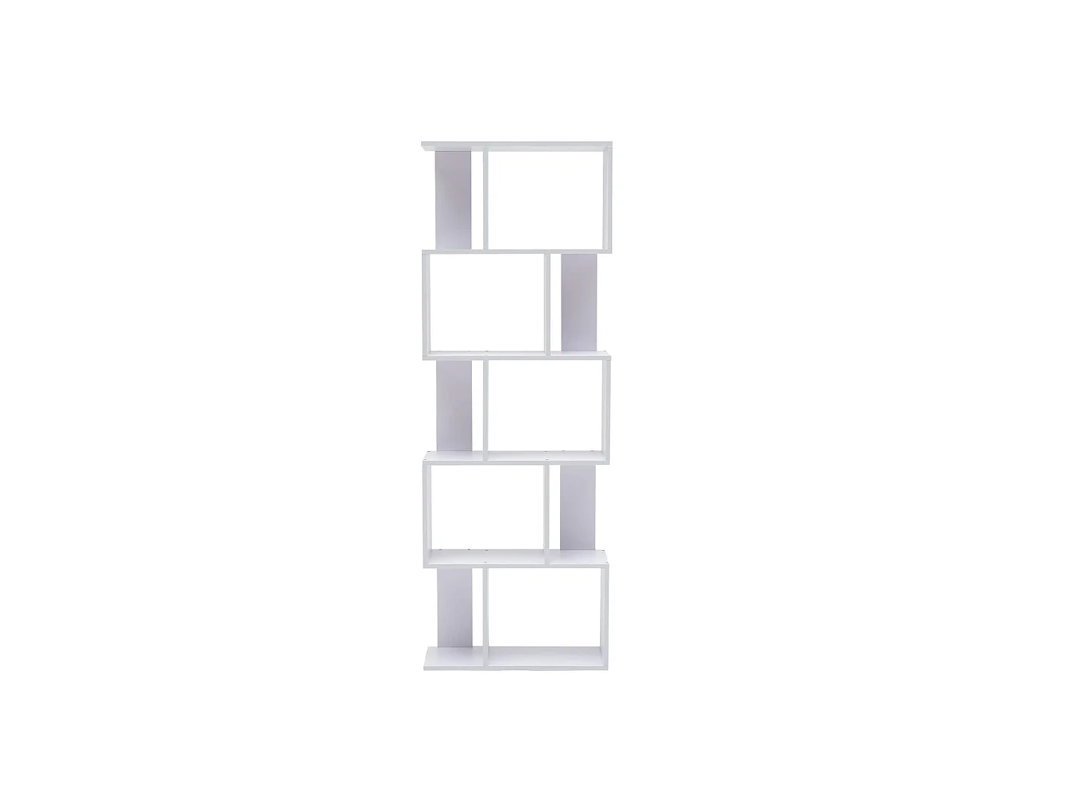 Scaffale Libreria 5 Ripiani Legno Bianco Design 172,5x60x24,5