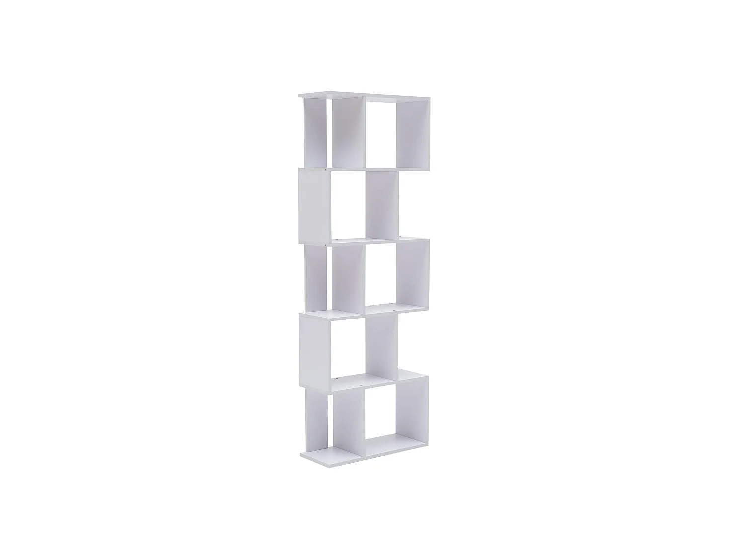 Scaffale Libreria 5 Ripiani Legno Bianco Design 172,5x60x24,5
