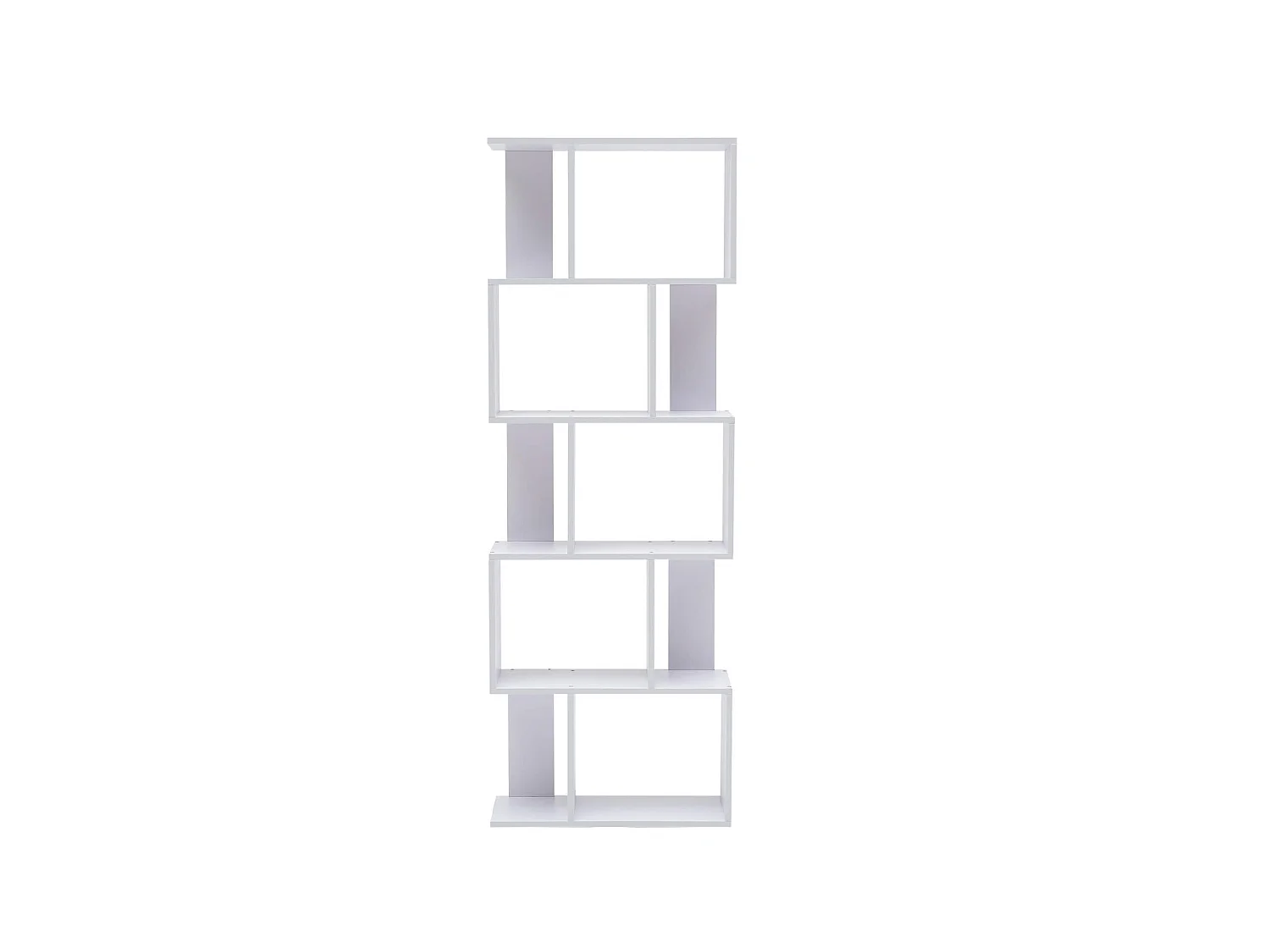 Scaffale Libreria 5 Ripiani Legno Bianco Design 172,5x60x24,5