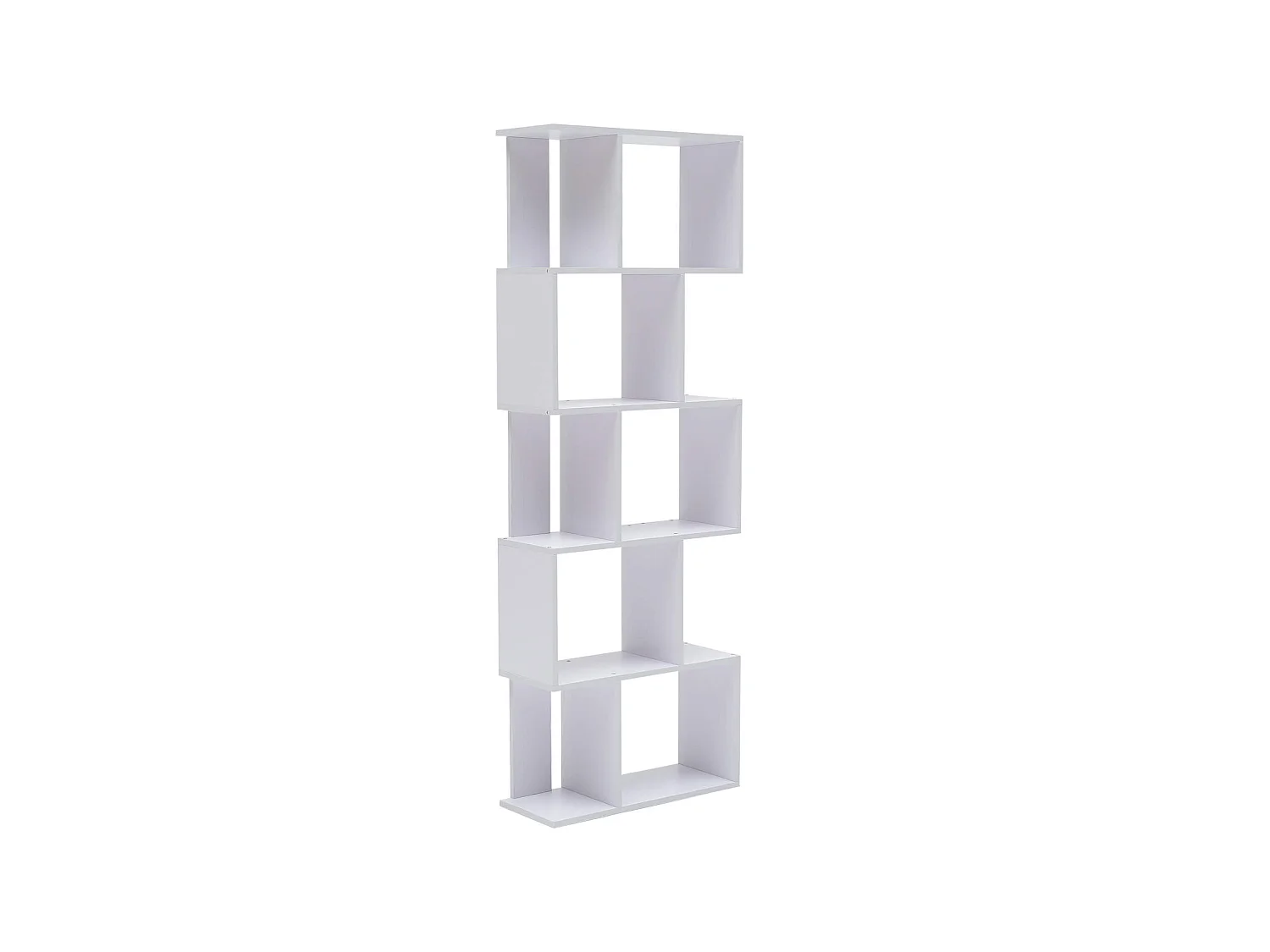 Scaffale Libreria 5 Ripiani Legno Bianco Design 172,5x60x24,5