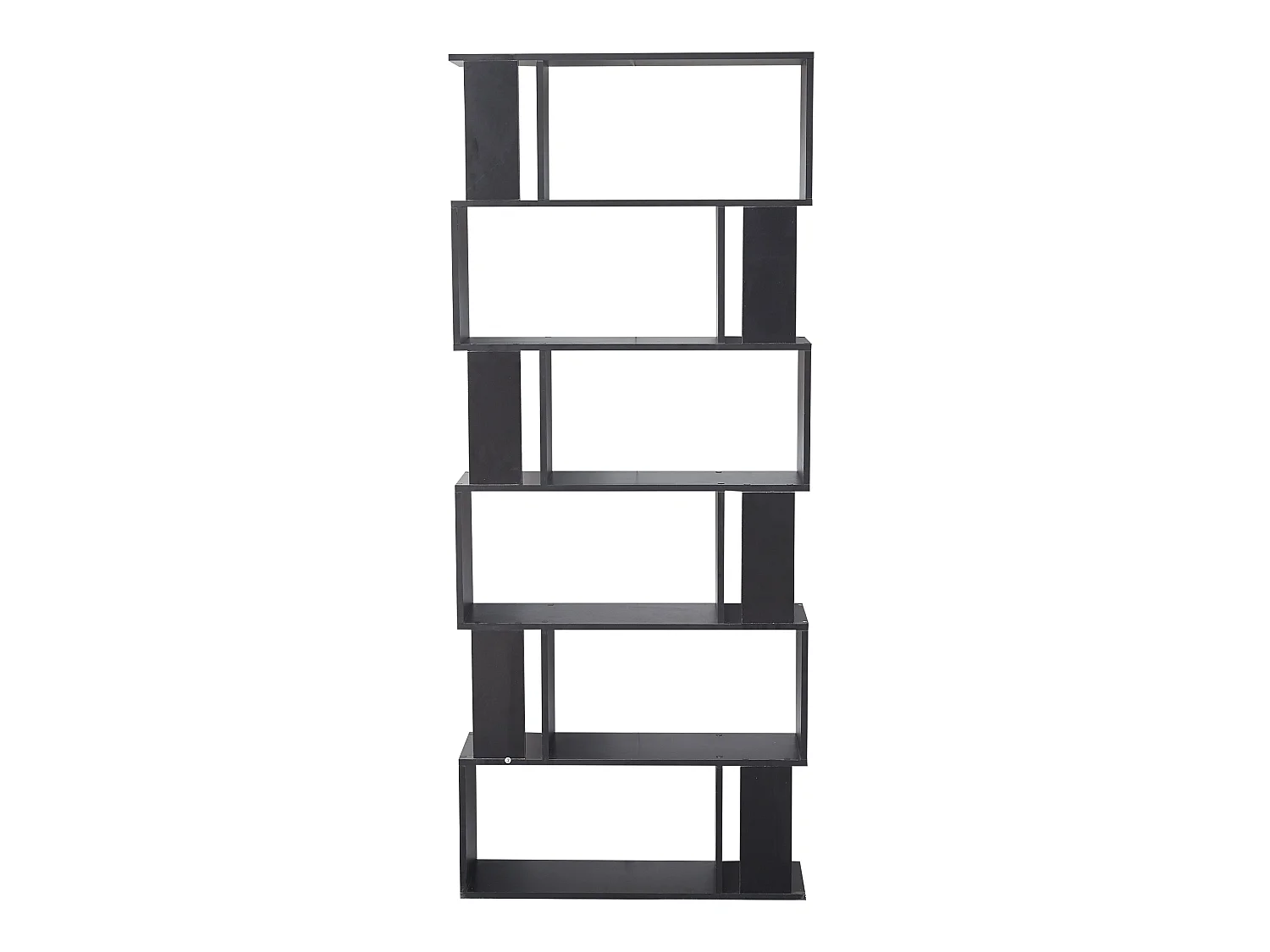 Libreria Scaffale Moderna Legno Nero 6 Ripiani 190x60x24