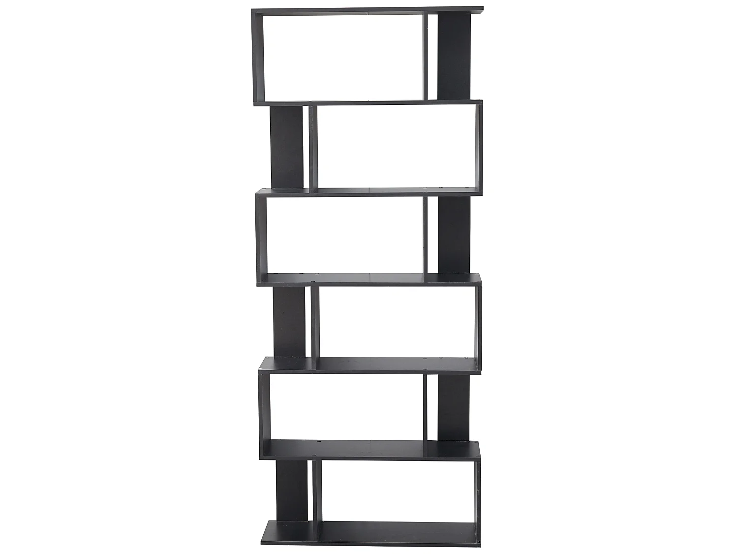 Etagère Bibliothèque Moderne Bois Noir 6 Etagères 190x60x24