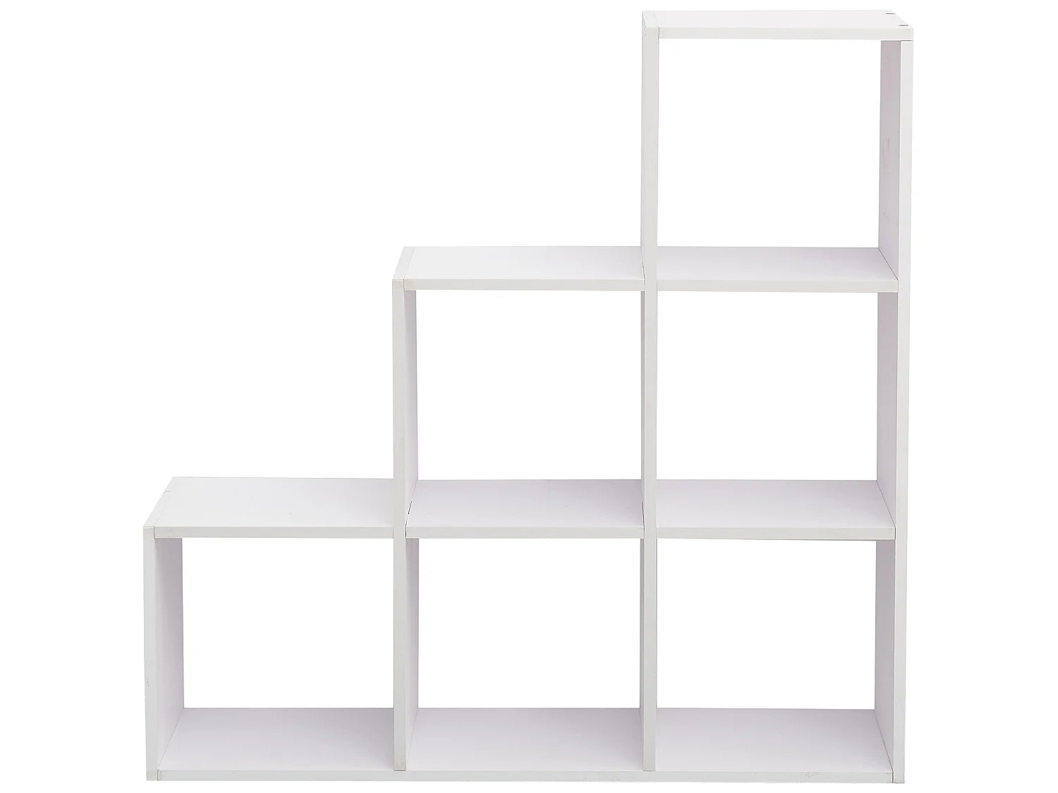 Etagère Bibliothèque Blanc Bois 6 Niveaux Salon 97,5x97,5x29 Cm