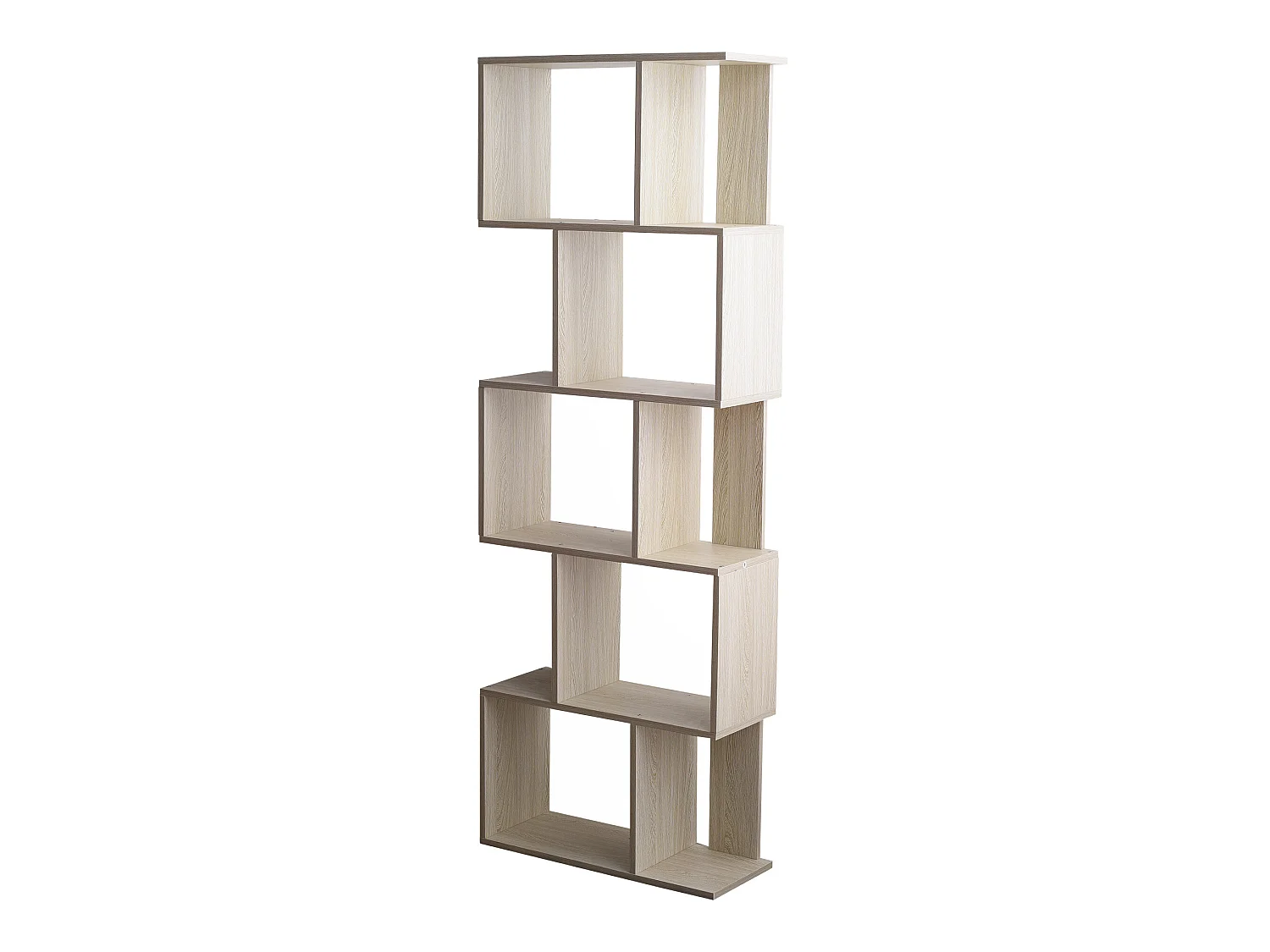 Scaffale Libreria 5 Ripiani Abete Sbiancato Mdf Sala 169x60x24