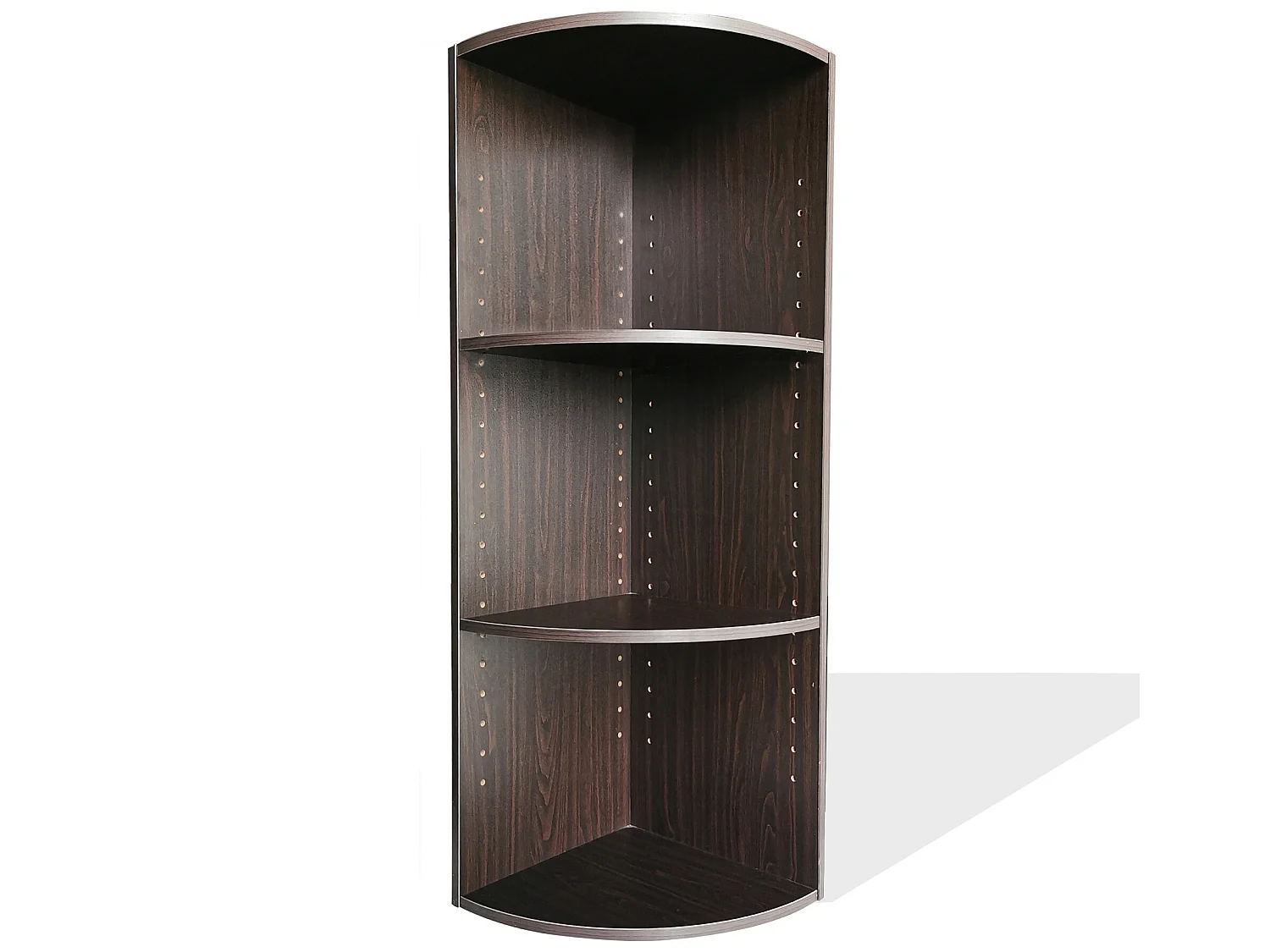 Estantería De Esquina Aglomerado Wengué 3 Estantes Modulares Oficina Sala De Estar