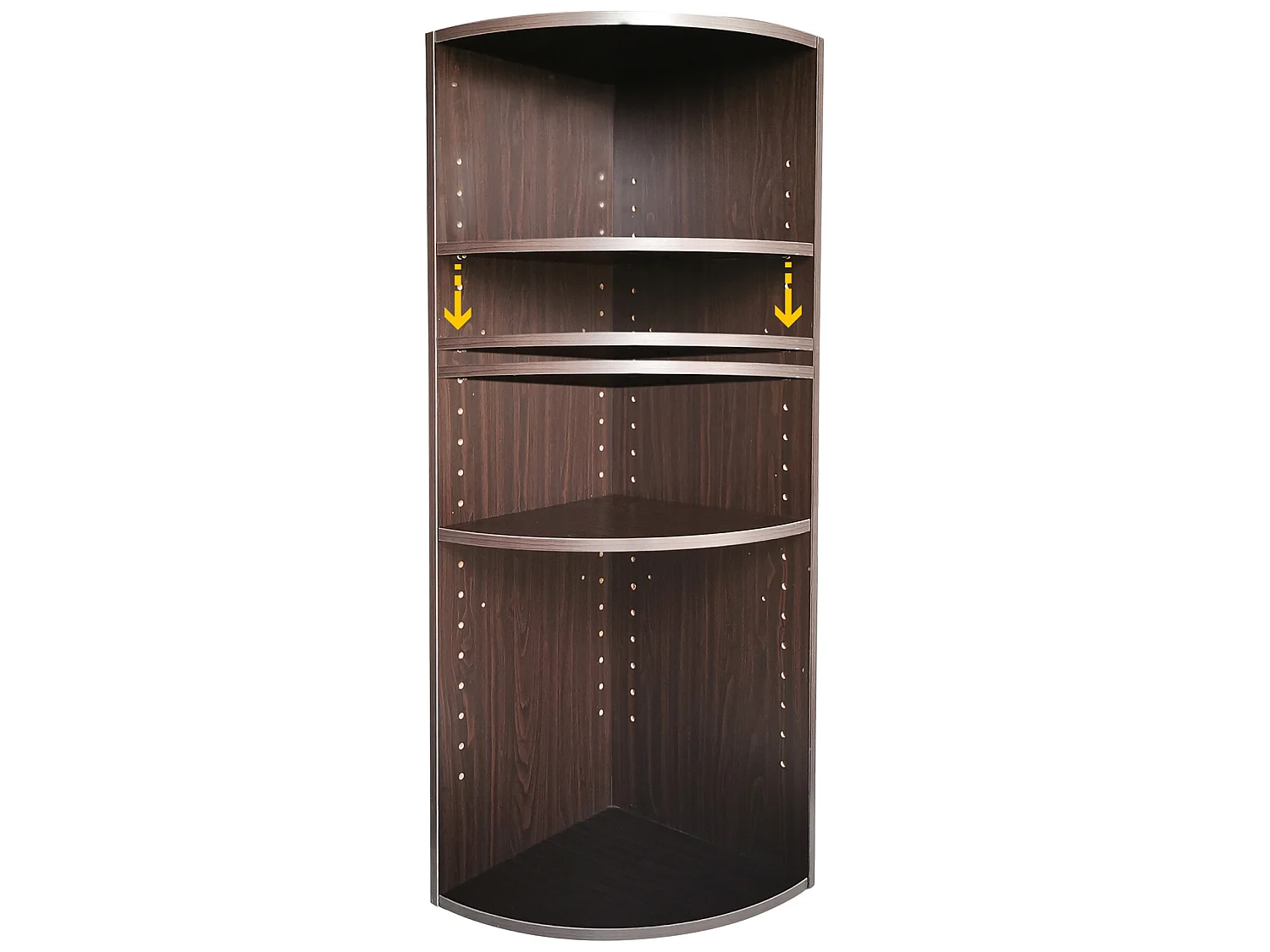 Estantería De Esquina Aglomerado Wengué 3 Estantes Modulares Oficina Sala De Estar