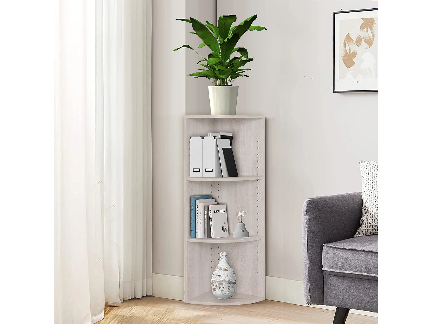 Estante 3 Prateleiras Modulares Madeira de aglomerado cinzento 3 Prateleiras modulares