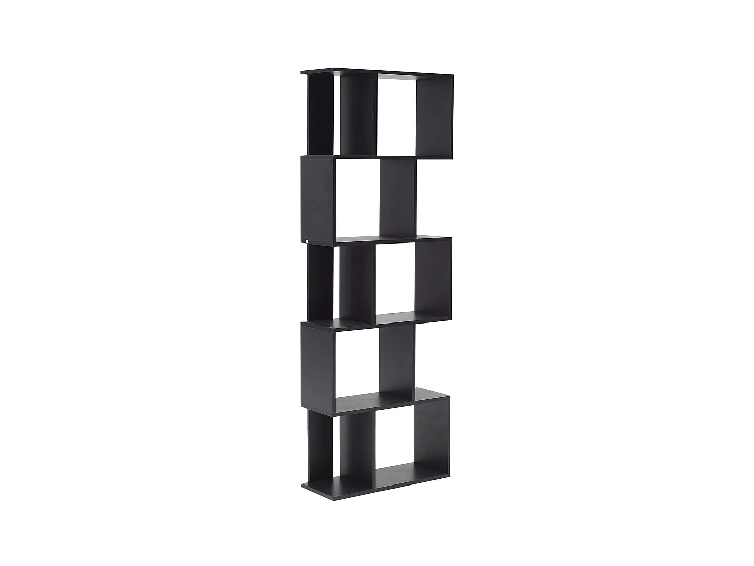 Bibliotheque Etageres Bois Noir Design Moderne 172,5x60x24
