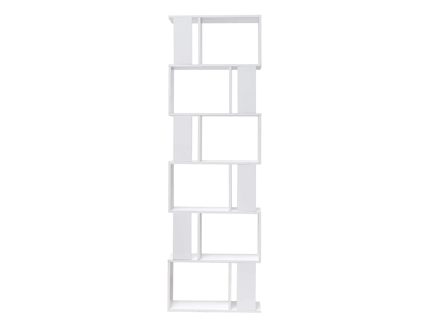 Bibliothèque Blanche moderne avec 6 étagères en Bois Bureau Salon