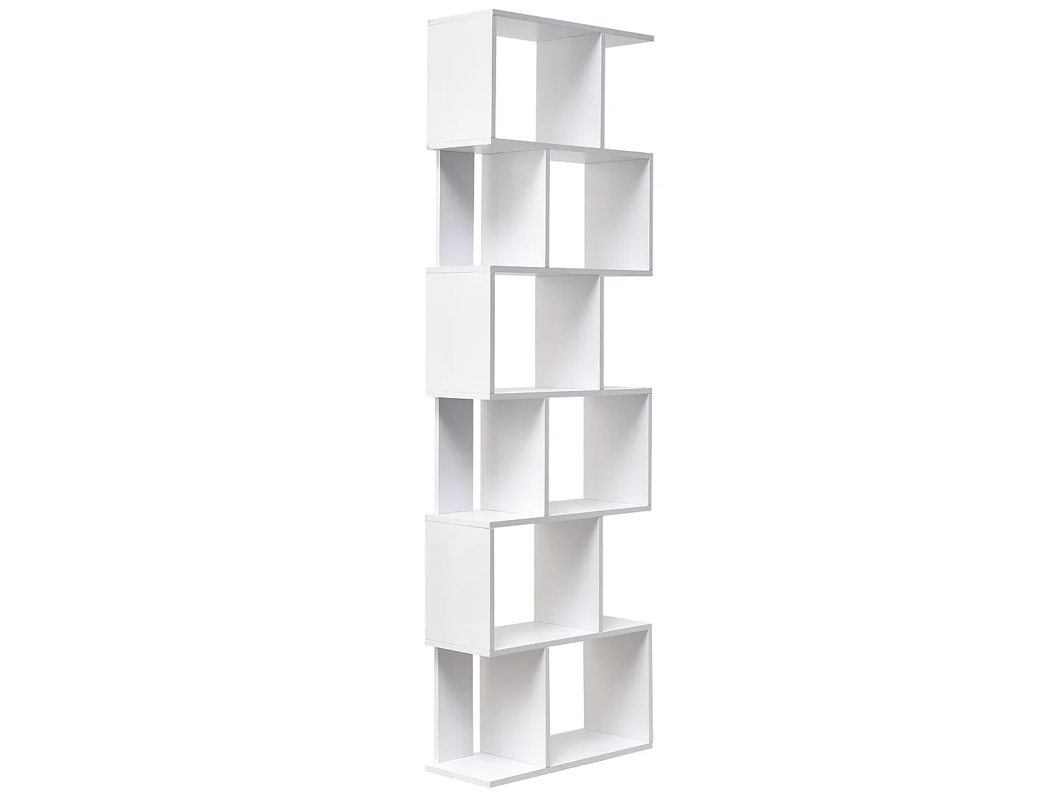 Bibliothèque Blanche moderne avec 6 étagères en Bois Bureau Salon