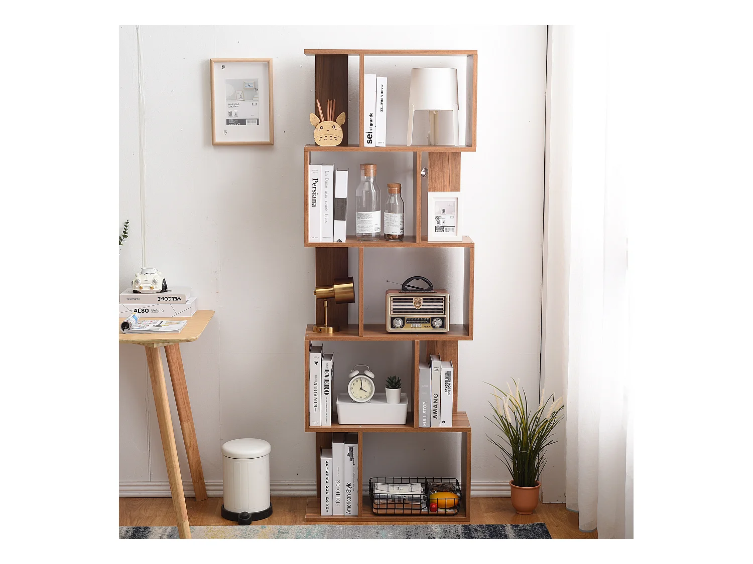 Bibliothèque Etagère 5 Etagères Marron Moderne Bois 172,5x60x24,5