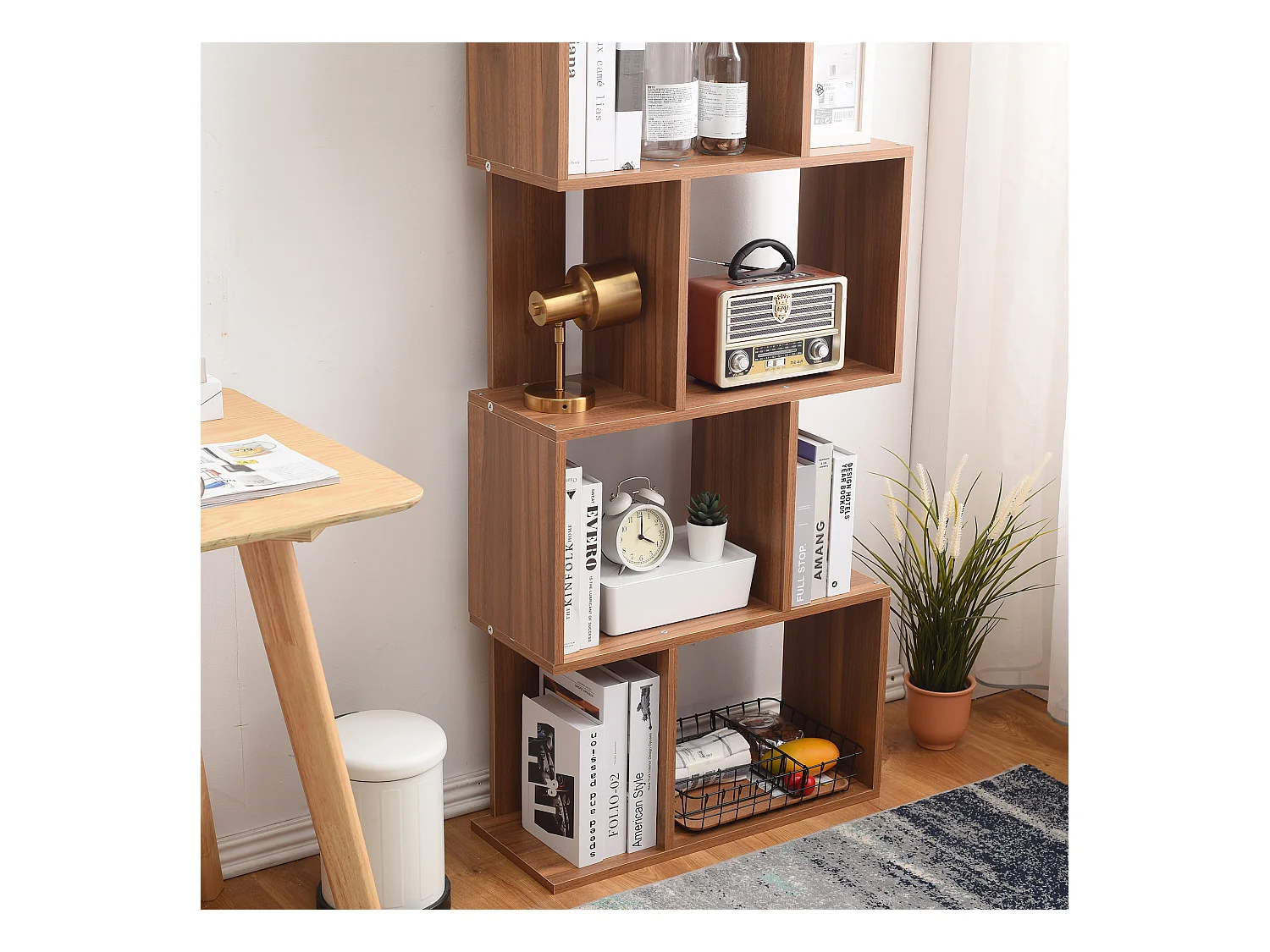 Bibliothèque Etagère 5 Etagères Marron Moderne Bois 172,5x60x24,5