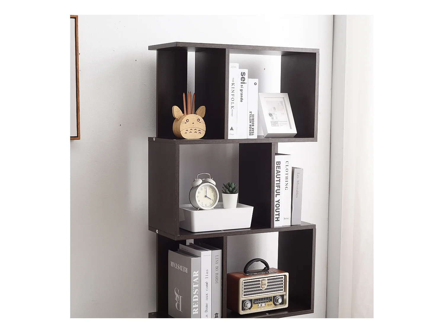 Libreria Scaffale Legno 5 Ripiani Marrone Wenge 172,5x60x24,5