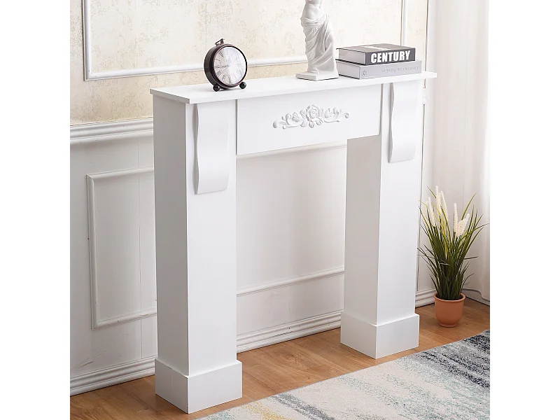 Marco de Chimenea Madera Blanco Decoration Clasico 92x93x22,5