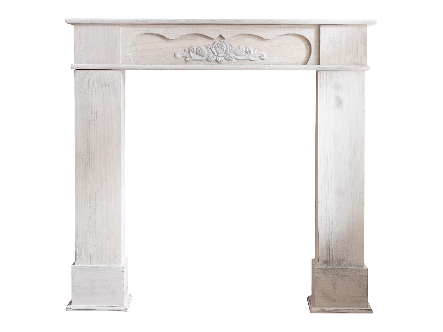 Consola Decoracion Chimenea Madera Blanco Clasico 99x104x21