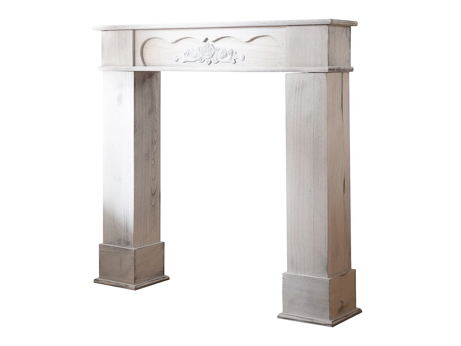 Consola Decoracion Chimenea Madera Blanco Clasico 99x104x21