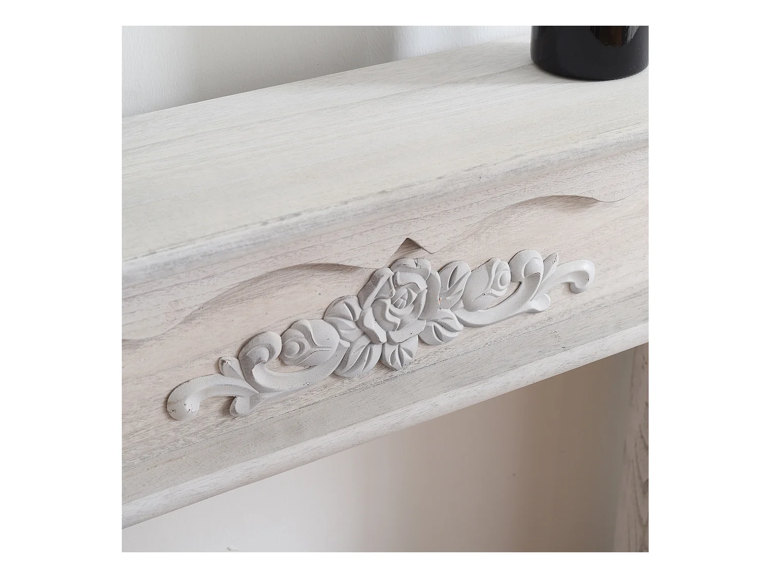 Consola Decoracion Chimenea Madera Blanco Clasico 99x104x21