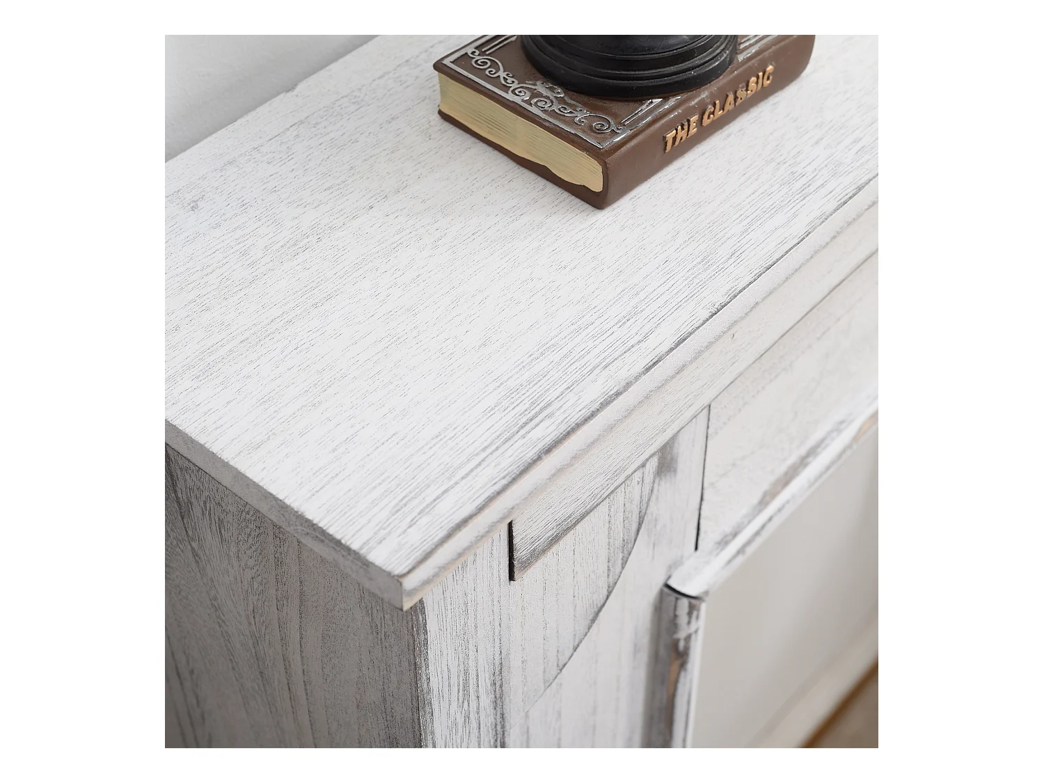 Decoração de Lareira de Madeira Cinzenta Shabby 100x105x21