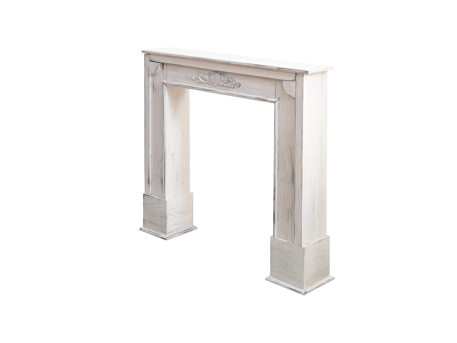 Decoração de Lareira de Madeira Cinzenta Shabby 100x105x21