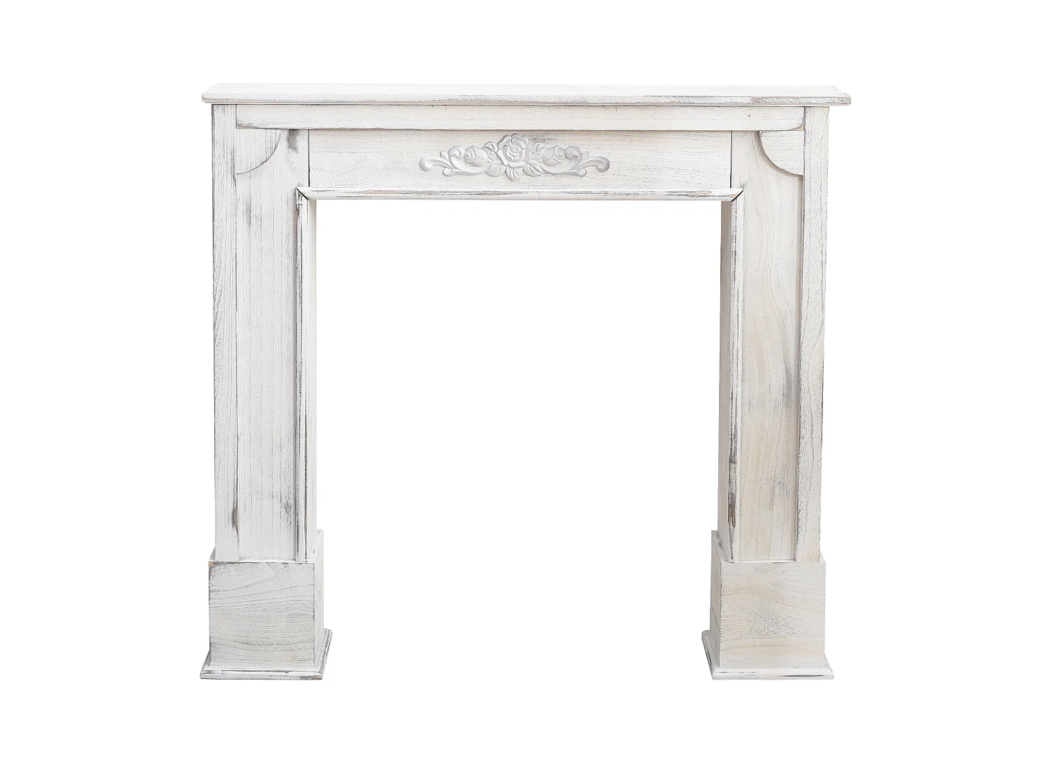 Marco Chimenea Madera Gris Estilo Decapado 100x105x21