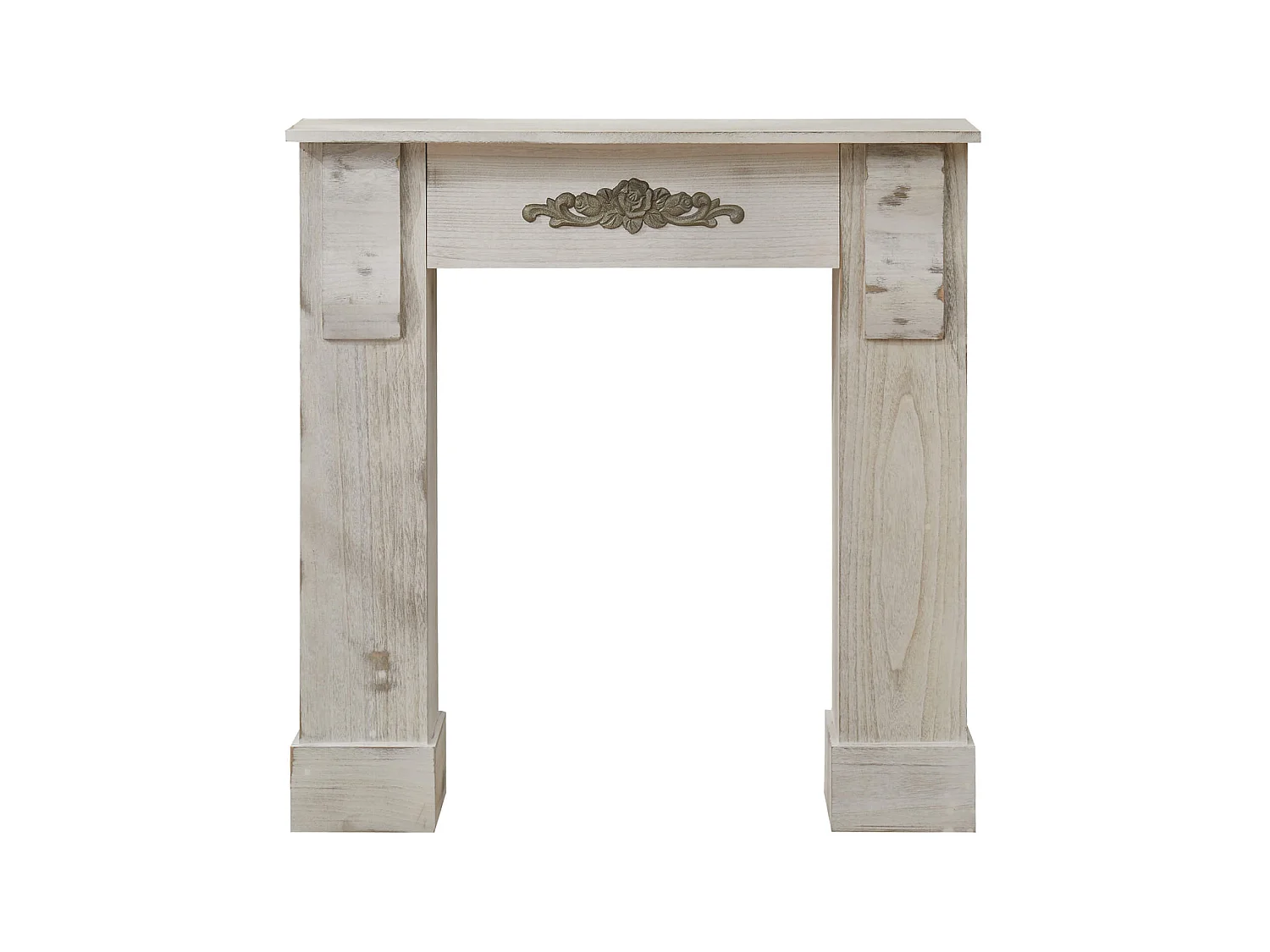 Manteau Cheminée Décorative Bois Gris Retro 98,5x96,5x22,5