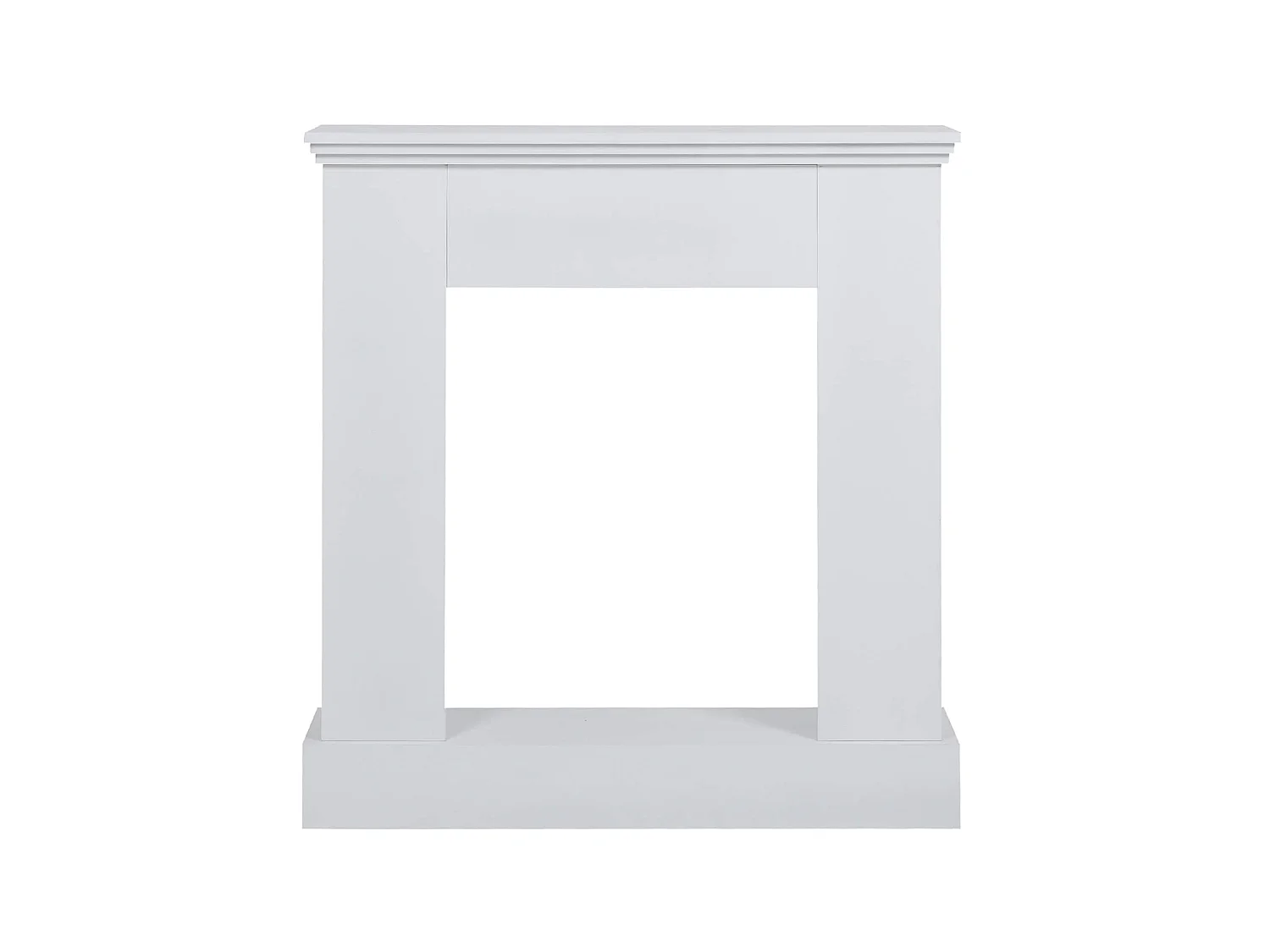 Moldura de Lareira Decorativa de Madeira Branca Contemporânea 98x92x23