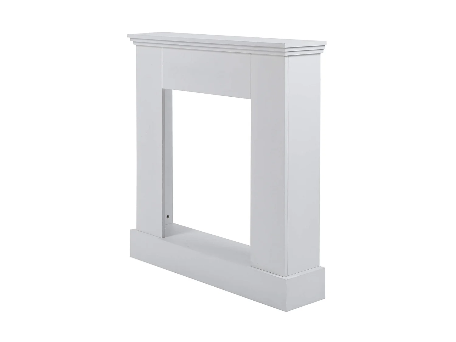 Moldura de Lareira Decorativa de Madeira Branca Contemporânea 98x92x23