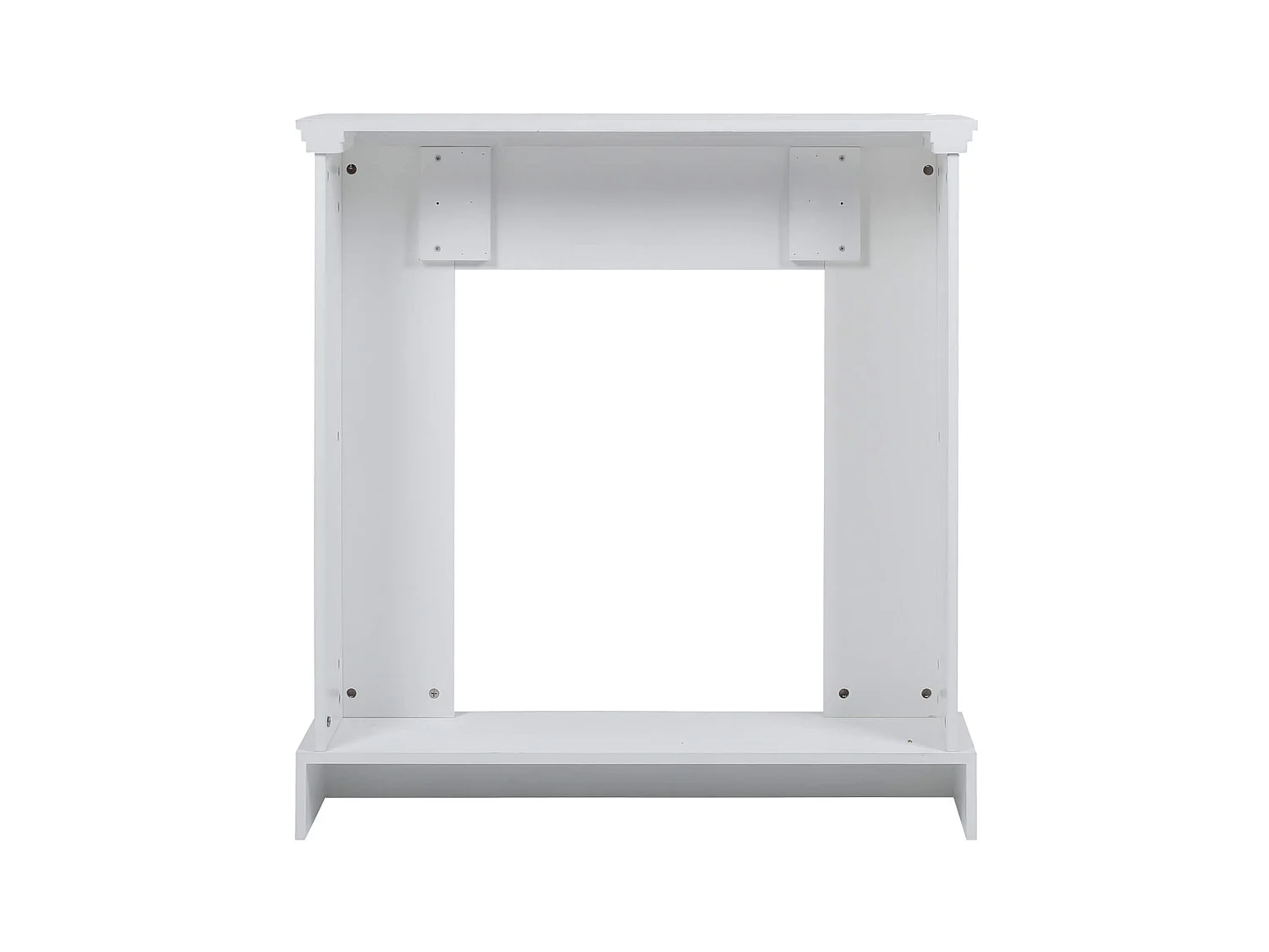 Moldura de Lareira Decorativa de Madeira Branca Contemporânea 98x92x23