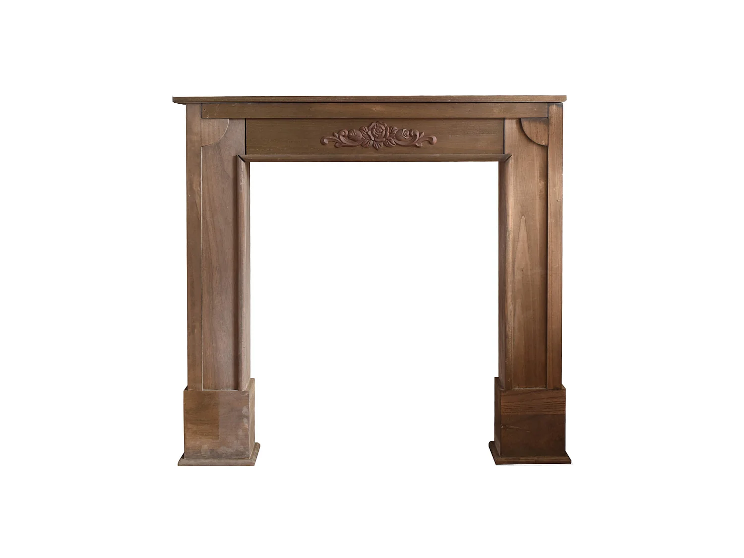 Decorazione Camino Caminetto Legno Marrone Shabby 100x105x21