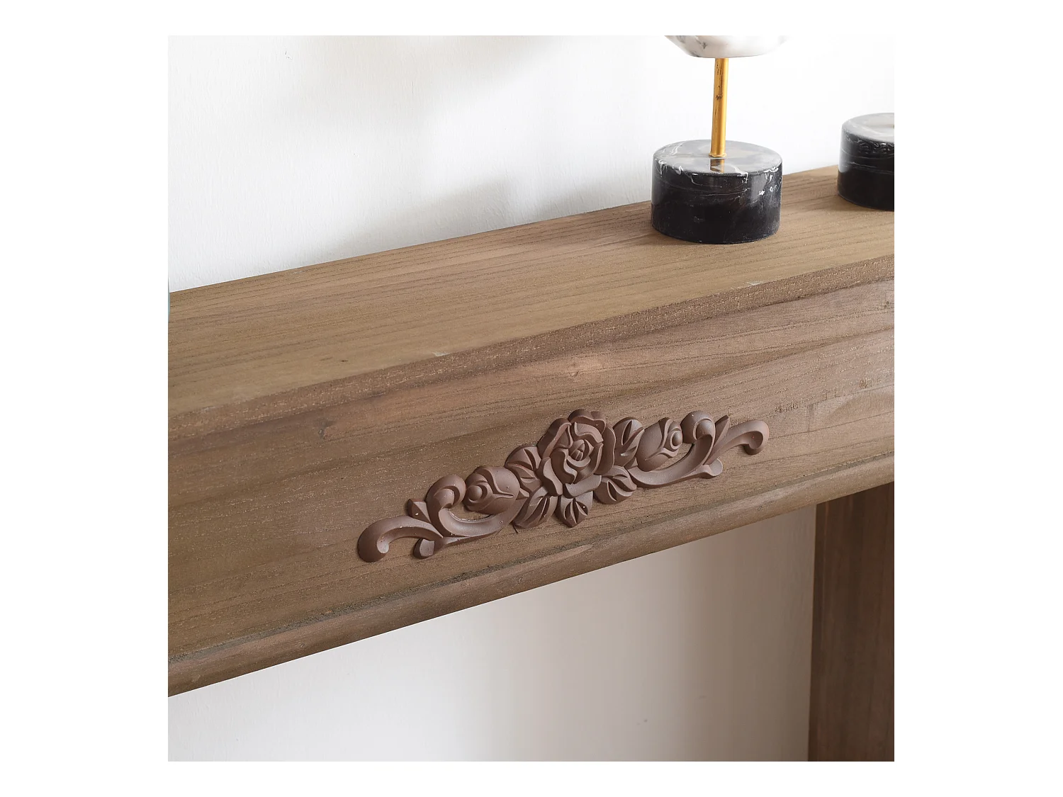 Decorazione Camino Caminetto Legno Marrone Shabby 100x105x21