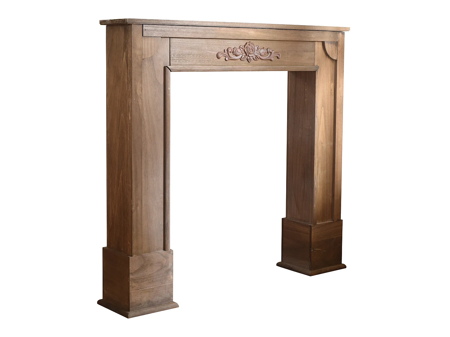 Decorazione Camino Caminetto Legno Marrone Shabby 100x105x21