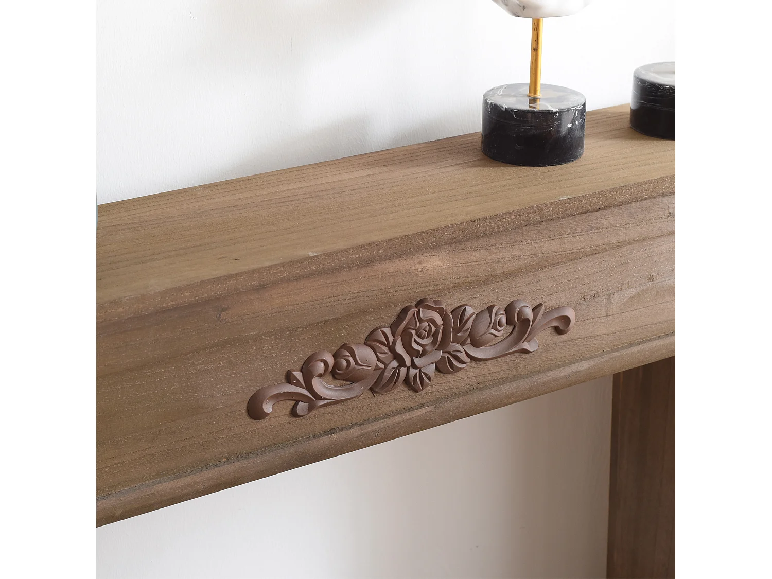 Decorazione Camino Caminetto Legno Marrone Shabby 100x105x21