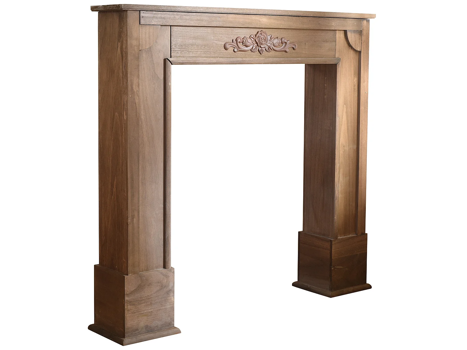 Decorazione Camino Caminetto Legno Marrone Shabby 100x105x21