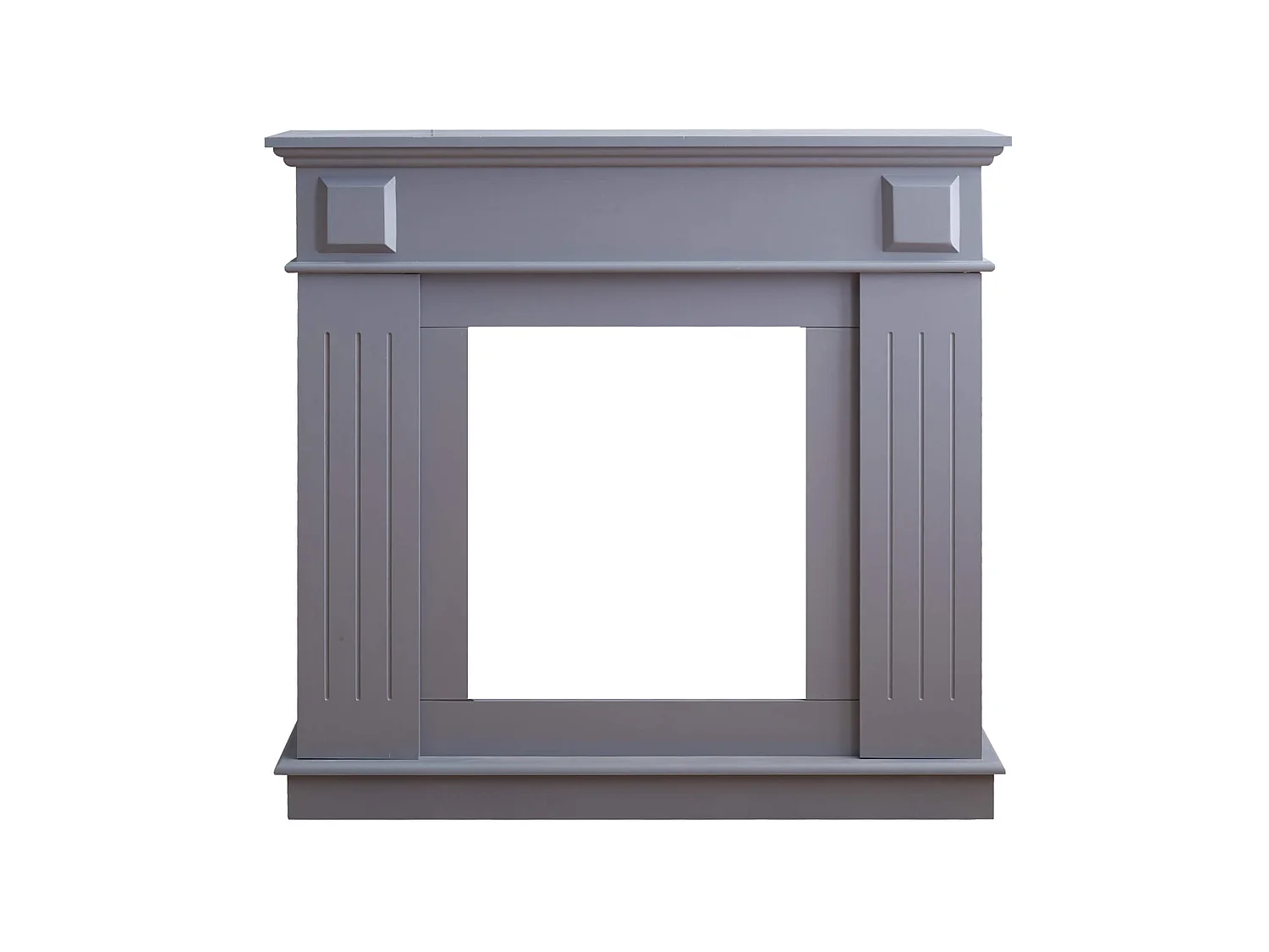 Cornice Camino Finto Caminetto Mdf Moderno Grigio 100x109x26