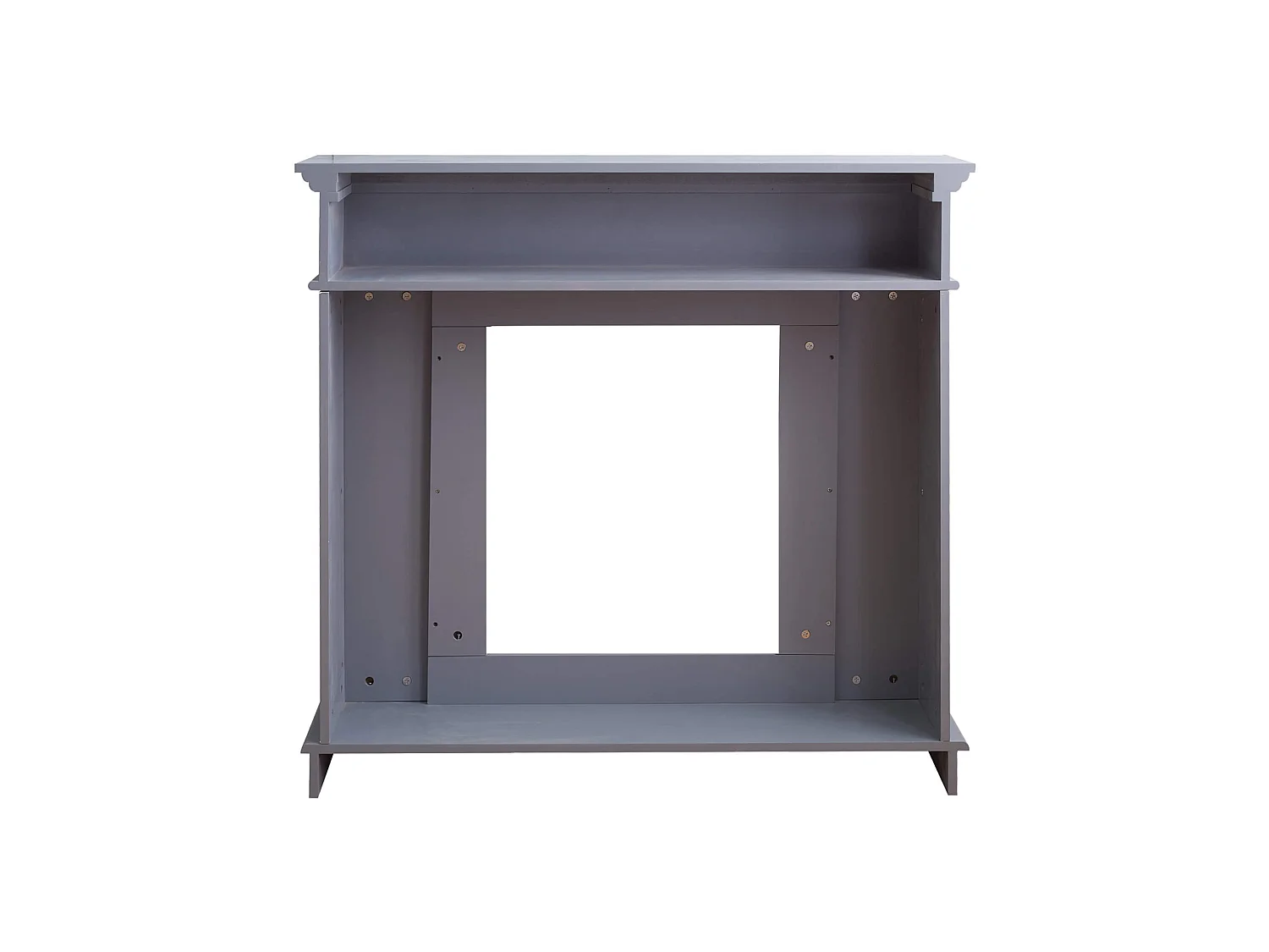 Cornice Camino Finto Caminetto Mdf Moderno Grigio 100x109x26