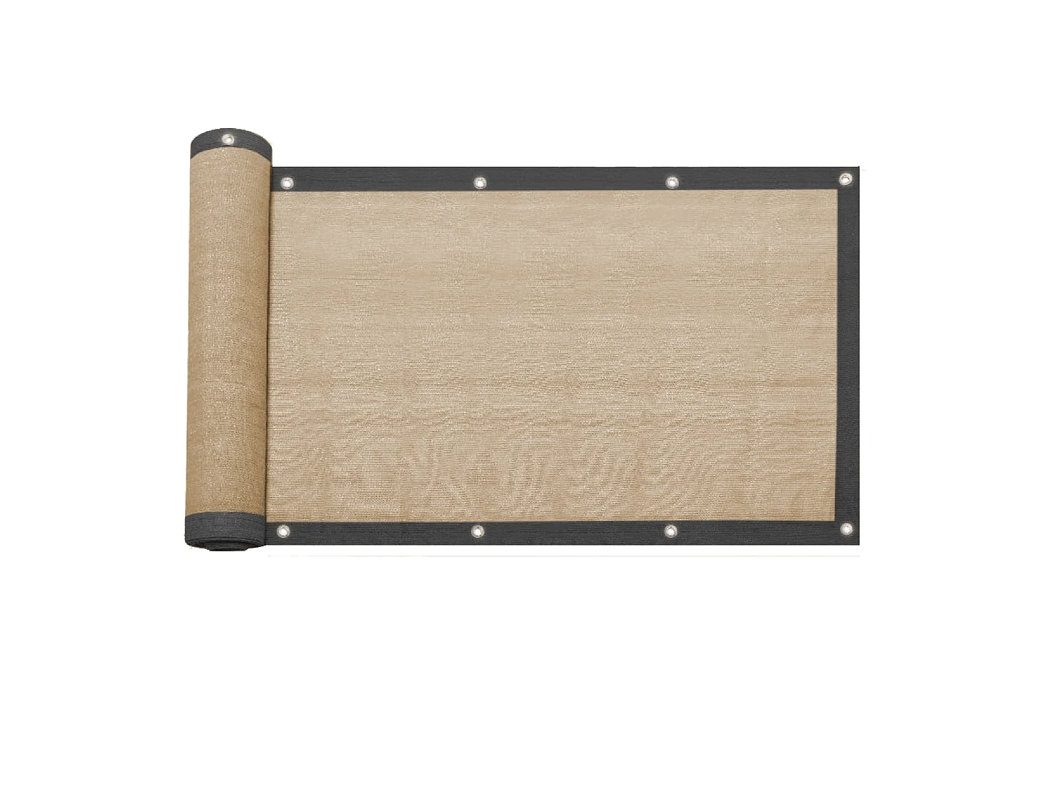 Rideau de balcon déflecteur de vent en polyéthylène beige 95% d'ombre